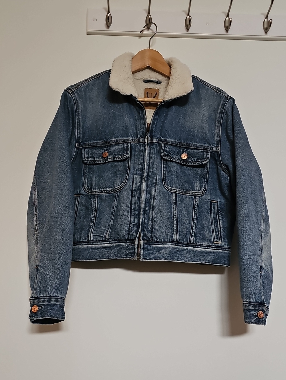 Denim Sherpa Lined Jacket - Blue